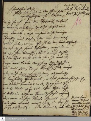 Brief von Gotthilf August Francke an Johann Christian Steinbart.