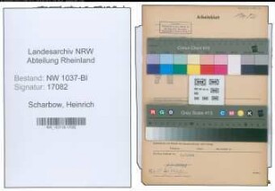 Entnazifizierung Heinrich Scharbow , geb. 02.09.1892 (Sekretaer)