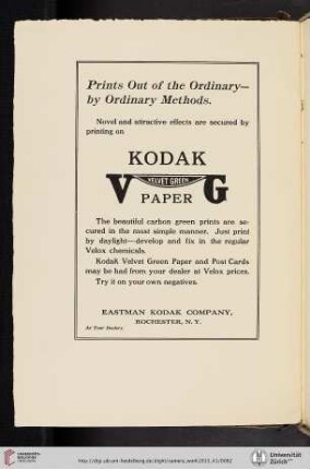 Eastman Kodak Company [Kodak Velvet Green Paper]