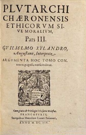 Plutarchi Chaeronensis ethicorum sive moralium pars ..., 3