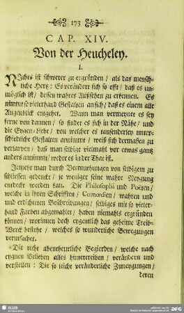 Cap. XIV. Von der Heucheley