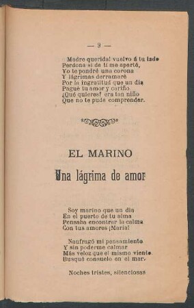 El marino : Una lágrima de amor