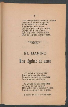 El marino : Una lágrima de amor