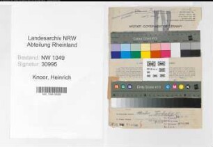 Entnazifizierung Heinrich Knoor , geb. 04.06.1895 (Bahnarbeiter)
