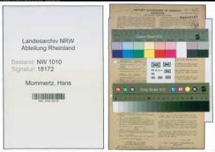 Entnazifizierung Hans Mommertz , geb. 10.07.1902 (Kaufmann)