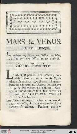 Mars & Venus - Ballet héroïque