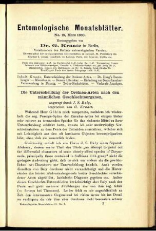 Die Unterscheidung der Oreinen-Arten nach den männlichen Geschlechtsorganen