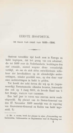 Eerste hoofdstuk. De Raad van Indie van 1609 - 1806