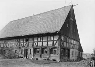 Bertsdorf : Bertsdorf. Zweistöckiges Umgebindehaus mit Abseite