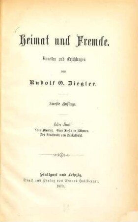 Heimat und Fremde, 1