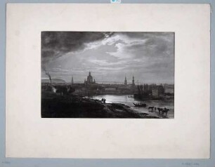 Fotografie des Gemäldes "Dresden im Mondschein" von Johann Christian Clausen Dahl
