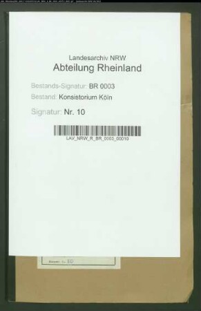 Befreiung der Geistlichen von Militärverpflichtungen. Specialia