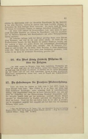 27. Die Bestrebungen für Preußens Wiedererhebung
