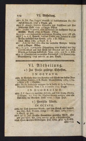 114-135, VI. Abtheilung - IX. Abtheilung