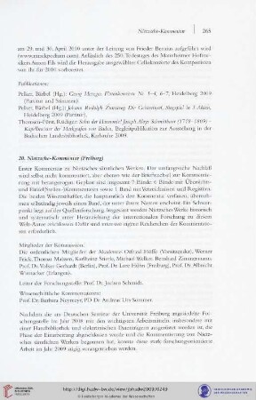 20. Nietzsche-Kommentar (Freiburg)