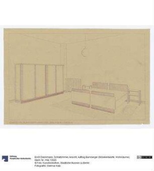 Schlafzimmer, Ansicht (Auftrag Bamberger), Lichtpause