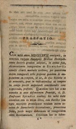 Diss. inaug. ... exhibens brevem amputationis ex tempore historiam