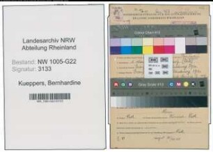 Entnazifizierung Bernhardine Kueppers , geb. 01.11.1907 (Geschaeftsinhaberin)