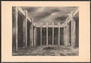 Neue Wache (Königswache), Berlin Umgestaltung zur Gedächtnisstätte für die Gefallenen des 1. Weltkriegs: Perspektivische Ansicht innen