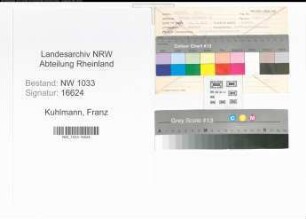 Entnazifizierung Franz Kuhlmann , geb. 20.07.1901 (Polizist)