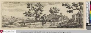 [Landschaft mit einer Dorfstraße; Paysage avec une rue du village]