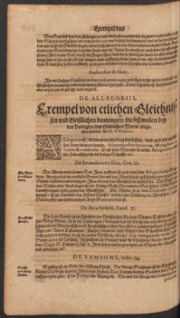 De Allegoriis. Exempel von etlichen Gleichnissen und Geistlichen deutungen ...