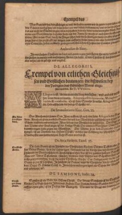 De Allegoriis. Exempel von etlichen Gleichnissen und Geistlichen deutungen ...