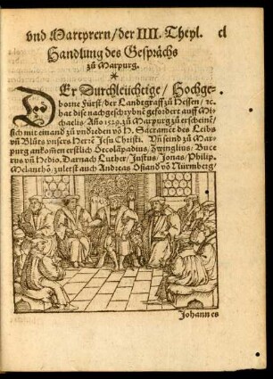 Handlung des Gesprächs zu Marpurg.