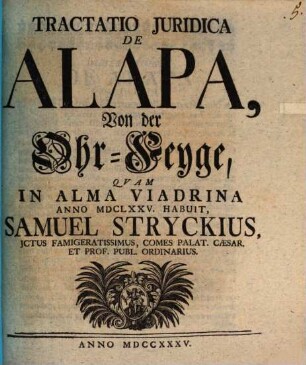 Diss. iur. de alapa
