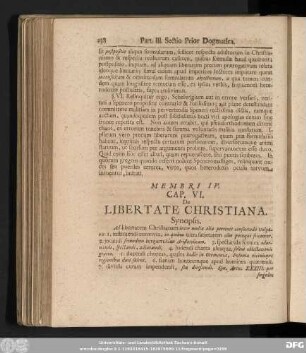Cap. VI. De Libertate Christiana.