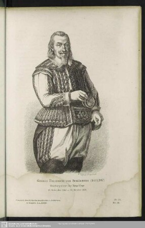 George Friedrich von Schönberg. Oberhauptmann der Erzgebirge. 27. November 1586 - 23. October 1650