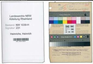 Entnazifizierung Heinrich Heinrichs , geb. 29.01.1902 (Volkswirt)