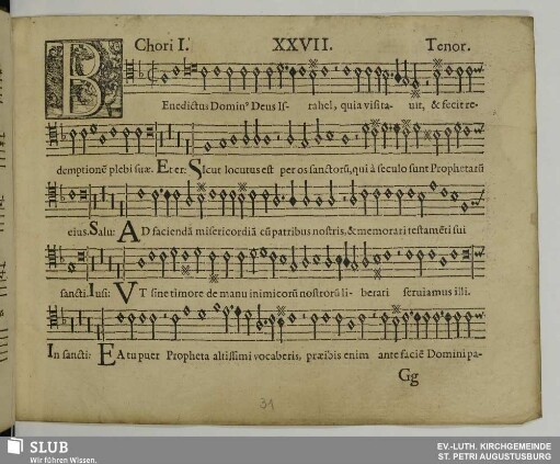 XXVII. Benedictus Dominus Deus Israel