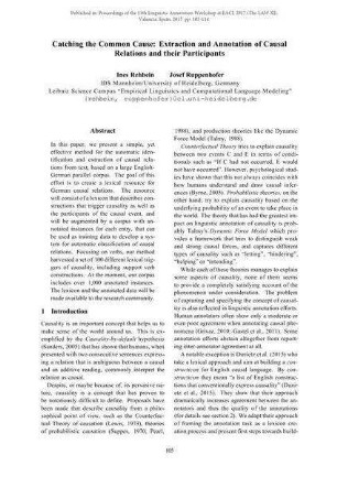 Catching the common cause: extraction and annotation of causal relations and their participants