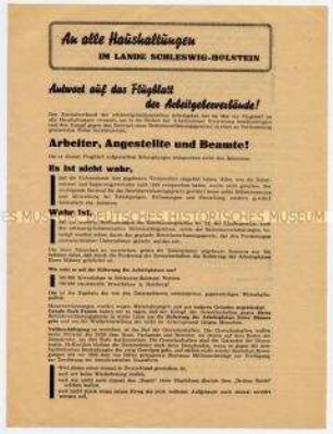 Flugblatt der Gewerkschaften zum Betriebsverfassungsgesetz