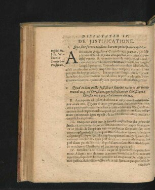 Disputatio IV. De Iustificatione