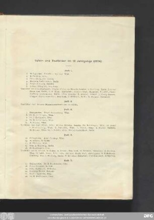 Tafeln und Textbilder im 18. Jahrgange (1904).