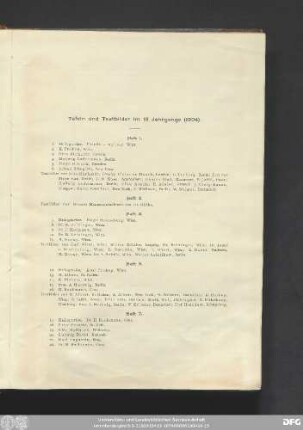 Tafeln und Textbilder im 18. Jahrgange (1904).
