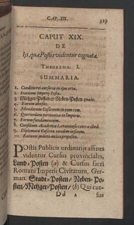Caput XIX. De ijs, quae postis videntur cognata.