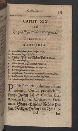 Caput XIX. De ijs, quae postis videntur cognata.