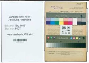 Entnazifizierung Wilhelm Hemmersbach , geb. 23.07.1893 (Buchhalter)