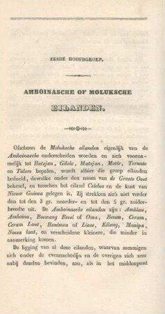 Zesde hoofdgroep. Amboinasche of Moluksche Eilanden