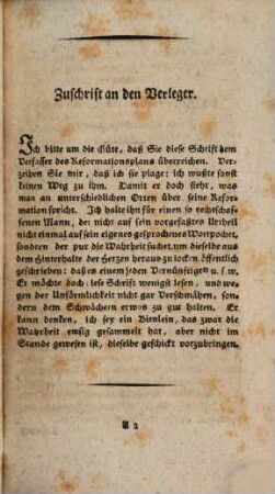 Schreiben eines Ungenannten aus Linz an den Verfasser der Reformation in Deutschland zu Ende des achtzehnten Jahrhunderts : Nebst der Antwort darauf