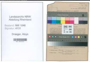 Entnazifizierung Aloys Draeger , geb. 04.08.1904 (Schlosser)