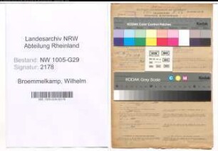 Entnazifizierung Wilhelm Broemmelkamp , geb. 06.02.1898 (Bahnhofsvorsteher)