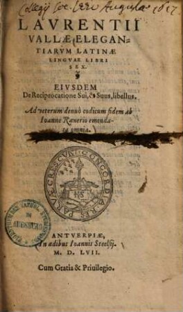 Elegantiarum Latinae linguae libri sex