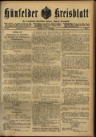 Ausgabe vom Dienstag, den 13. November 1917.