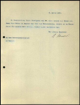 Bericht des zweiten Sekretars an das General-Sekretariat