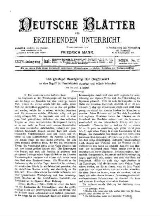 Die geistige Bewegung der Gegenwart : an dem Begriff der Persönlichkeit dargestellt und kritisch beleuchtet ; (Fortsetzung)