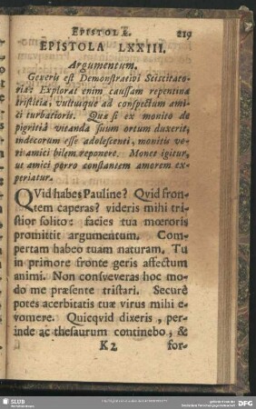 Epistola LXXIII.